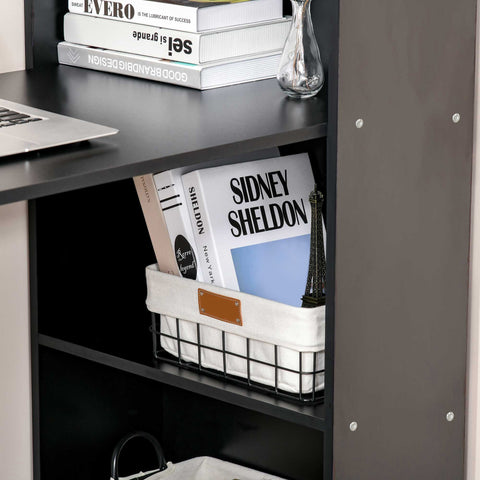 Rootz Computer Desk with Bookshelf - Office Desk - Workspace Desk - Multi Storage - 120L x 55W x 120H cm