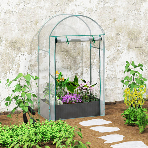 Rootz Mini Garden Greenhouse - Balcony Greenhouse - Plant Protective Shelter - Reinforced Plastic Cover - 89cm x 50cm x 152cm