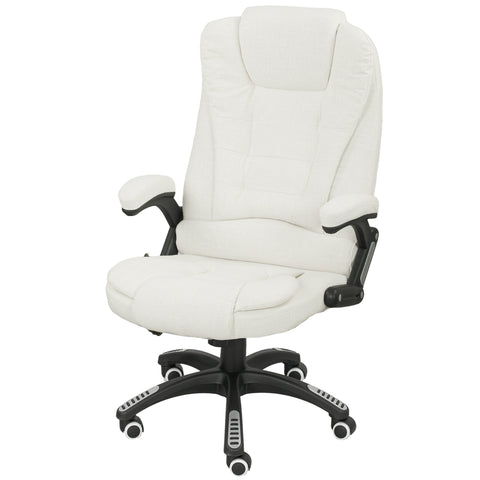 Rootz Office Chair with Massage - Ergonomic Desk Chair - Executive Seating - Enhances Relaxation -White - 68cm x 72cm x 110–120cm