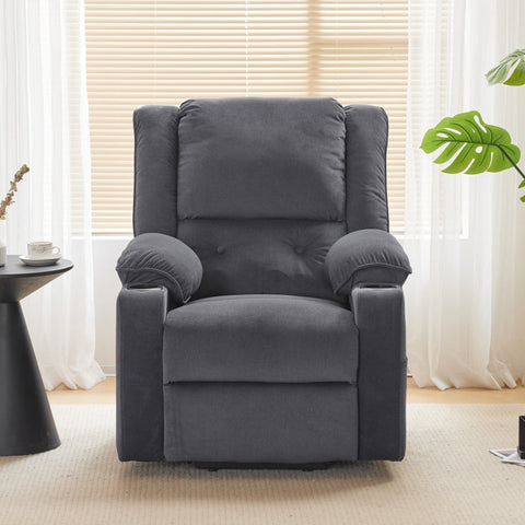 Rootz Electric TV Chair with Riser - Massage Recliner - Heated Armchair - 8 Massage Points & Lumbar Heat - 80cm x 98cm x 104cm