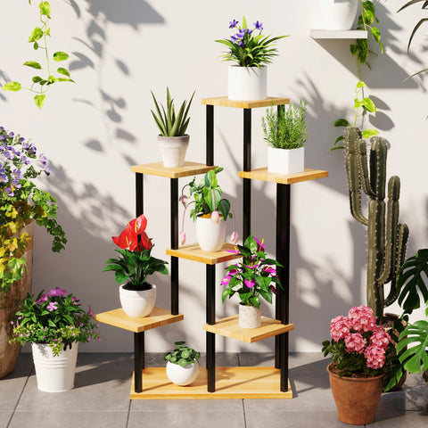 Rootz 7 Level Plant Shelf - Garden Rack - Display Stand - Maximize Space - 87cm x 61cm x 106cm