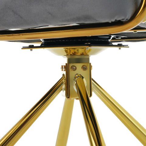 Rootz Velvet Dining Chair - Swivel Chair - Modern Armchair - 360° Rotation - 63cm x 50cm x 87cm