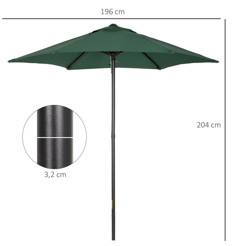 Rootz Hexagonal Parasol Ø196 cm - Balcony Screen - Sunshade - Durable Aluminium - 196cm Dia x 204cm H