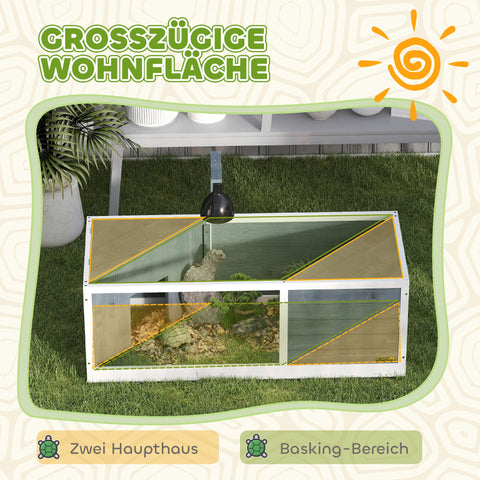 Rootz Turtle House - Reptile Enclosure - Terrarium - Easy Access - 120cm x 50cm x 40cm