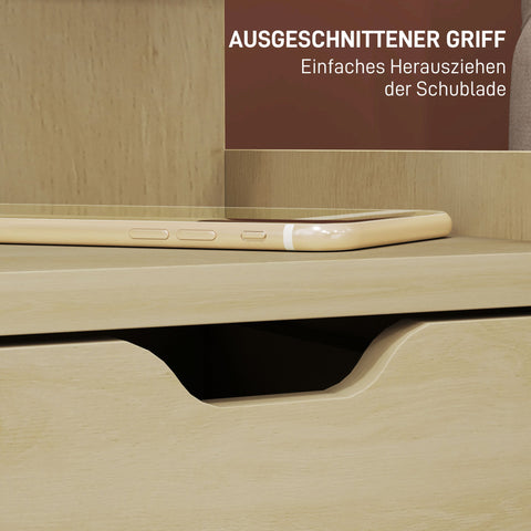 Rootz Bedside Table with 2 Drawers - Nightstand - Side Table - Versatile Storage - 40x30x60 cm Brown