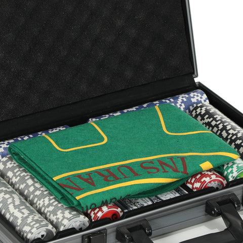 Rootz Poker Set - Poker Case - 400 Chips - Casino Games - 39.5cm x 28cm x 8cm - Organized Play - Texas Hold'em for Up to 10 Players
