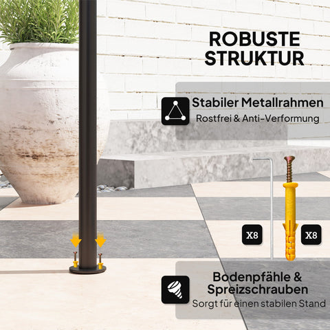 Rootz Grill Pavilion with LED - Garden Gazebo - BBQ Shelter - Water-Repellent & Flame-Retardant - 240 x 150 x 258 cm