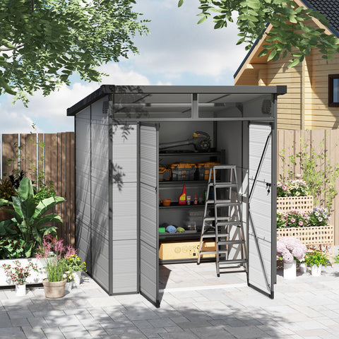 Rootz Garden Shed Bike Shelter - Tool Storage - Lockable Doors - Durable & Weatherproof - 1.9m x 1.9m x 2.15m