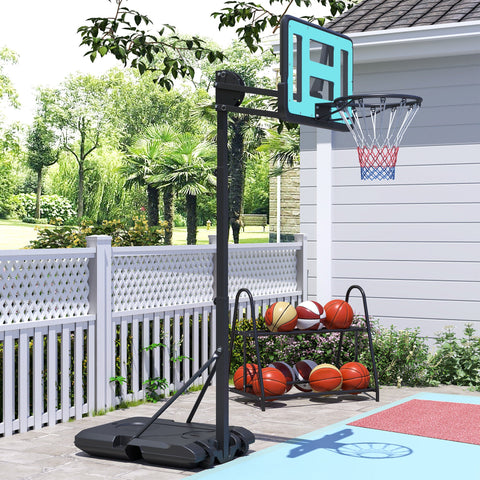 Rootz Basketball Basket - Adjustable Height - Portable Hoop - Steel & Plastic - 146-236 cm - Black