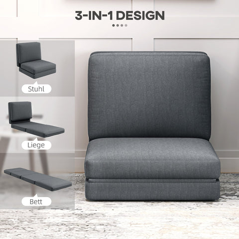 Rootz Convertible Floor Chair - Upholstered Sofa - Meditation Seat - Velvet Comfort - 75 x 268 x 18cm - Grey