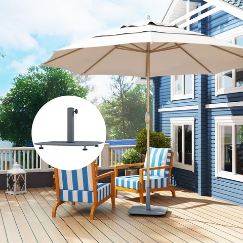 Rootz Metal Parasol Stand - Umbrella Holder - Sunshade Base - Weatherproof - 49.5cm x 49.5cm x 34cm