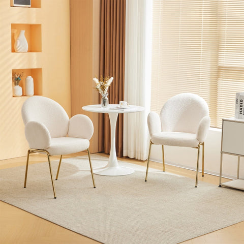 Rootz Set of 2 Teddy Fabric Armchairs - Comfy Seating - Plush Chairs - Ergonomic Support - 66L x 49.5W x 90H cm