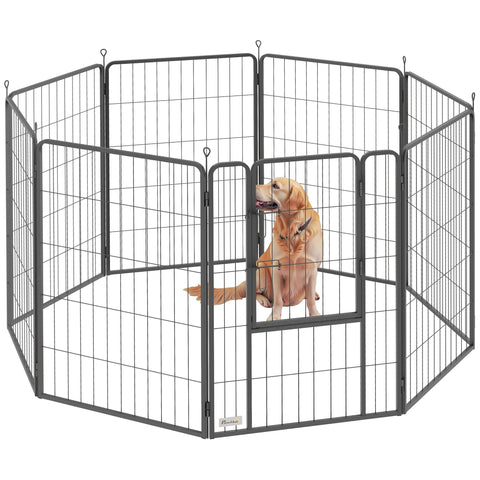 Rootz Puppy Runpon 8-Corner Puppy Playpen - Pet Enclosure - Dog Pen - Adjustable Design - 136x136x100cm / 204x68x100cm