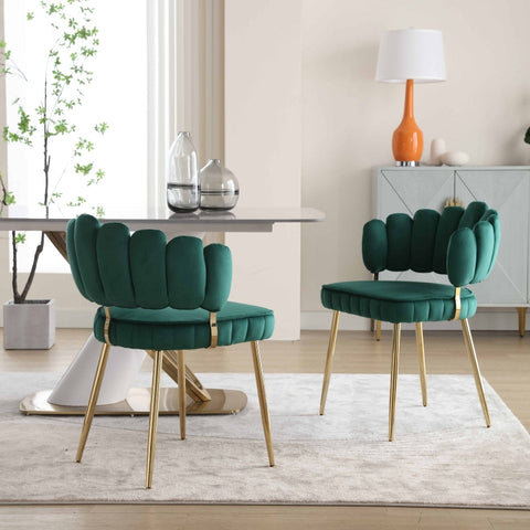 Rootz Set of 2 Velvet Dining Chairs - Elegant Dining Seats - Ergonomic Comfort - High-Quality Velvet - 56cm x 58cm x 78cm