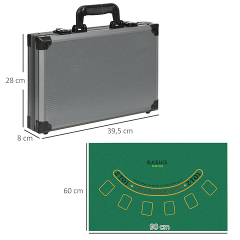 Rootz Poker Set - Poker Case - 400 Chips - Casino Games - 39.5cm x 28cm x 8cm - Organized Play - Texas Hold'em for Up to 10 Players