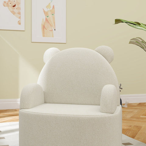 Rootz Children's Bear Armchair - Kids Chair - Toddler Seat - Soft Teddy Fleece - Cozy Comfort - 52cm x 48cm x 59cm