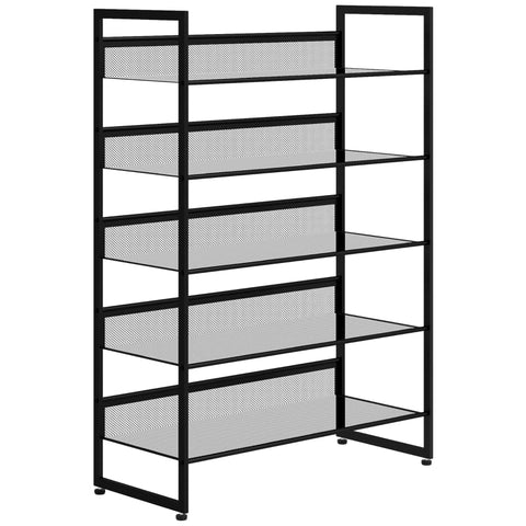 Rootz 5-laags schoenenrek - Schoenenorganizer - Schoenenopslag - Maximaliseert de ruimte - Zorgt voor versheid - Verhoogt de veiligheid - 72 cm x 30 cm x 102 cm - Stalen frame