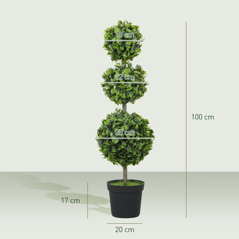 Rootz Artificial Plant Set - Faux Greenery - Decorative Potted Plants - Low Maintenance - 100cm x Ø20cm x 17cm