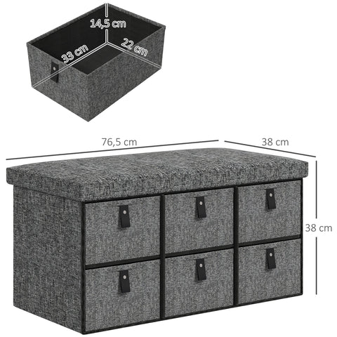 Rootz Padded Shoe Bench - Shoe Storage - Shoe Organizer - Comfort Seating - 76.5cm x 38cm x 38cm, Grey