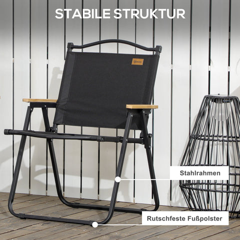 Rootz 2 Piece Set Camping Chairs - Beach Chair - Foldable Chairs - Strong Steel Frame - 54cm x 59cm x 78cm