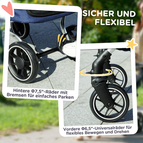 Rootz Dog Car - Pet Stroller - Compact Carrier - Foldable & Lightweight - Mesh Windows - 80L x 48.5W x 106H cm