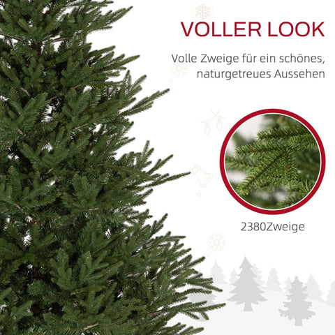 Rootz Christmas Tree - Artificial Pine Tree - Hinged Branches - Flame-Resistant - Metal Base - Green - 110cm x 180cm