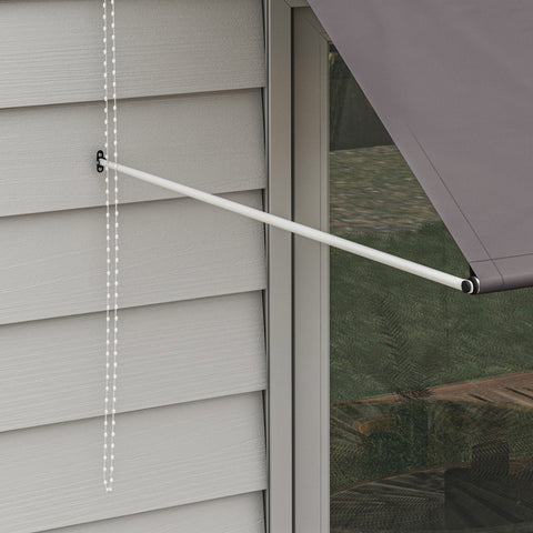 Rootz 300x120cm Awning - Canopy - Manually Pull-Out - UV Protection - Adjustable Angle - Aluminum & Polyester - Grey