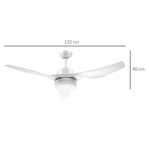 Rootz LED Ceiling Fan with Light - Ceiling Lamp with Fan - Remote Controlled - 2-in-1 Design - 132cm x 40cm