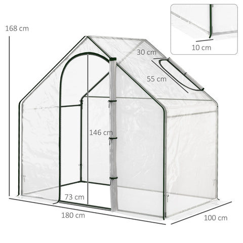 Rootz Greenhouse - Plant Shelter - Garden Nursery - Durable Steel Frame - 180cm x 100cm x 168cm