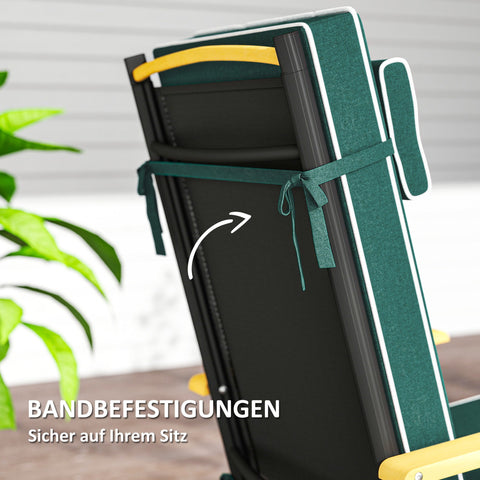 Rootz Seat Cushion - Chair Cushion - Water-Repellent Cushion - UPF50+ Protection - 120cm x 47cm x 9.5cm - Green