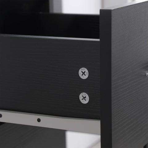 Rootz Computer Desk - Office Furniture - Workstation - 3 Drawers - Ergonomic Design - 120L x 49W x 72H cm - MDF Black