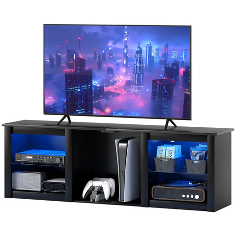 Rootz TV Stand with LED Lighting - Entertainment Center - Media Console - Immersive Experience - 160cm x 35cm x 35cm