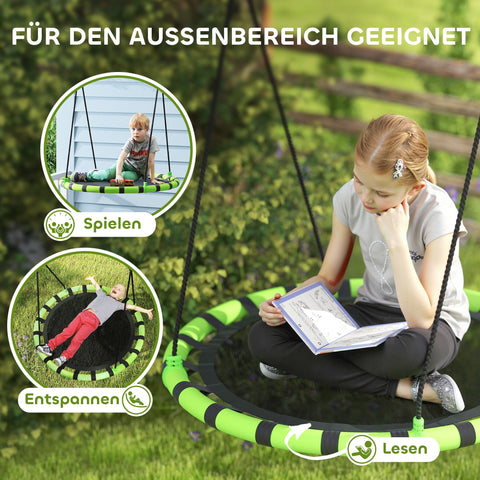 Rootz Children's Swing - Playground Swing - Garden Swing - Durable & Weatherproof - Ø100 x 180H cm, 150kg Capacity