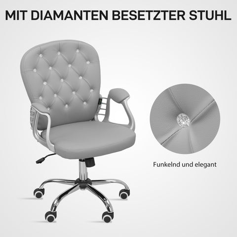 Rootz Ergonomic Office Chair - Desk Chair - Grey Seat - Padded Backrest for Comfort - 59.5cm x 60.103cm - Adjustable Height