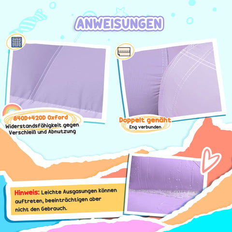 Rootz Bouncy Castle with Slides - Inflatable Playhouse - Oxford Fabric Playground - Quick Inflation - 250cm x 165cm x 200cm