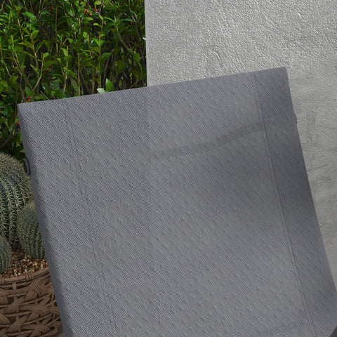 Rootz Garden Relax Armchair & Footrest - Deck Chair - Metal Structure - Breathable Mesh - 66cm x 88cm x 95cm - Stylish Grey Finish