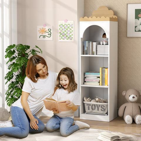 Rootz Children's Bookshelf - Kid's Bookcase - Cloud Design - Safe & Spacious - 40x30x139.5cm