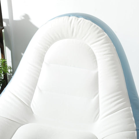 Rootz Inflatable Chair Set - Air Chair - Outdoor Lounger - Ergonomic Design - Durable Plastic - Convenient Cup Holder - 125cm x 100cm x 87cm - White + Blue