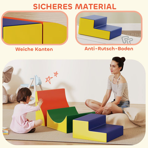 Rootz 3-Part Climbing & Crawling Set - Toddler Gym Blocks - Soft Play Modules - Enhances Motor Skills - 141cm x 45.7cm x 20.1cm