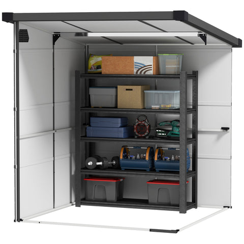 Rootz Garden Shed Bike Shelter - Tool Storage - Lockable Doors - Durable & Weatherproof - 1.9m x 1.9m x 2.15m