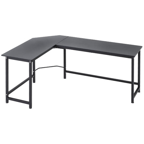 Rootz Vinsetto Hoekbureau - Computerbureau - In hoogte verstelbaar bureau - Optimaal ruimtegebruik - Groot werkoppervlak - Stevig en duurzaam - 168 cm x 120 cm x 75 cm - Metaal Zwart