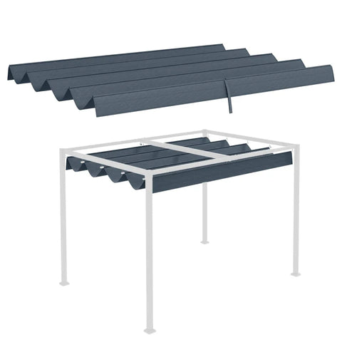 Rootz Replacement Roof - Pergola Roof - Sun Shade Cover - Extendable - Garden Gazebo - Easy Assembly - Polyester - Gray - 286cm x 245cm x 16cm