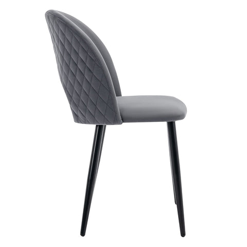 Rootz Gray Velvet Dining Chair - Elegant Seating - Sturdy Dining Chair - Comfort & Durability - 47L x 44W x 84H cm