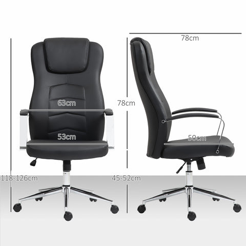 Rootz Office Chair - Desk Chair - PC Chair - Height Adjustable Comfort - 64cm x 78cm x 118-126cm