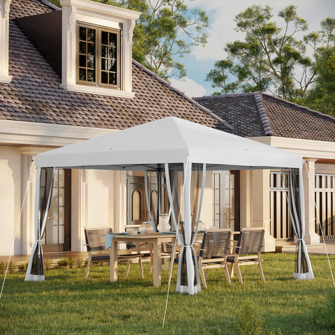Rootz Folding Pavilion Tent - Folding Tent - Garden Pavilion - Water-Repellent Roof - 2.96m x 2.96m x 2.65m
