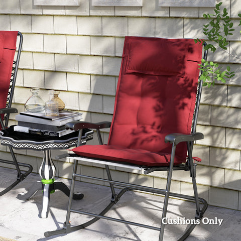 Rootz 2-Piece Sun Lounger Set - Upholstered Pad - Garden Cushion - Water-Repellent - Comfortable - 50x116x5 cm