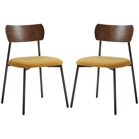Rootz Set of 2 Dining Room Chairs - Kitchen Chairs - Fuel-Fabric Seat - Comfort & Style - 46x48x72cm