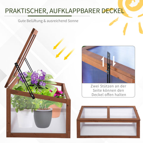 Rootz Mini-Greenhouse - Small Garden Greenhouse - PC Panel Greenhouse - Light Permeability - 100L x 65B x 40H cm