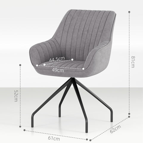 Rootz Swivel Arm Chair - Modern Accent Chair - Living Room Office Chair - 360° Rotation - 61cm x 62cm x 81cm