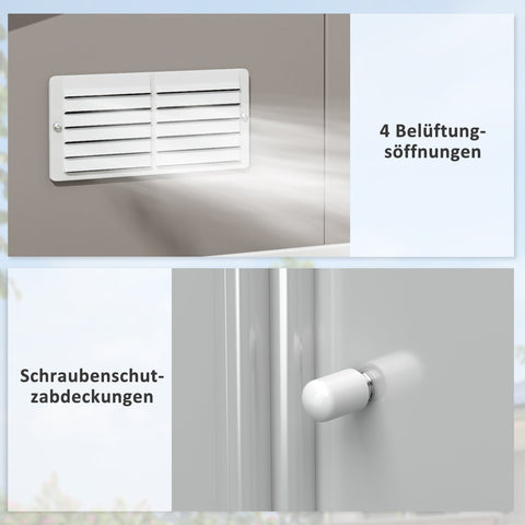 Rootz Tool Shed - Weatherproof Garden Shed - Outdoor Storage - Ventilated Steel Shed - 340cm x 386cm x 200cm